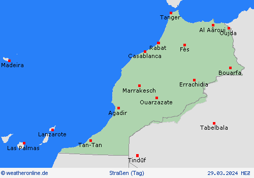 straßenwetter Marokko Afrika Vorhersagekarten
