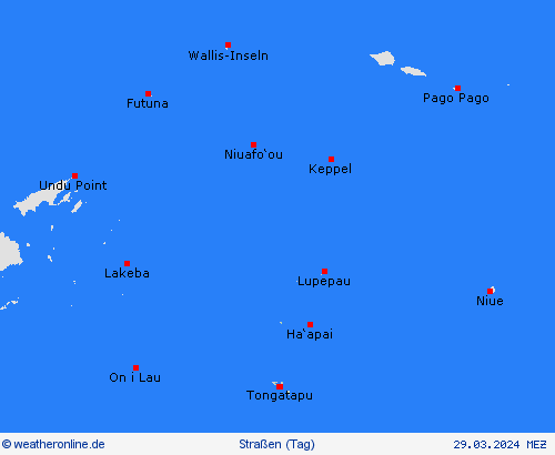 straßenwetter Tonga Ozeanien Vorhersagekarten