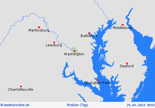 straßenwetter Washington, D.C. Nordamerika Vorhersagekarten