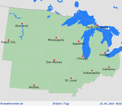 straßenwetter  Nordamerika Vorhersagekarten