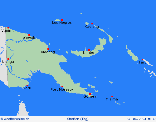 straßenwetter Papua-Neuguinea Ozeanien Vorhersagekarten