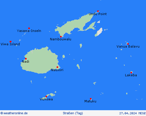 straßenwetter Fidschi Ozeanien Vorhersagekarten