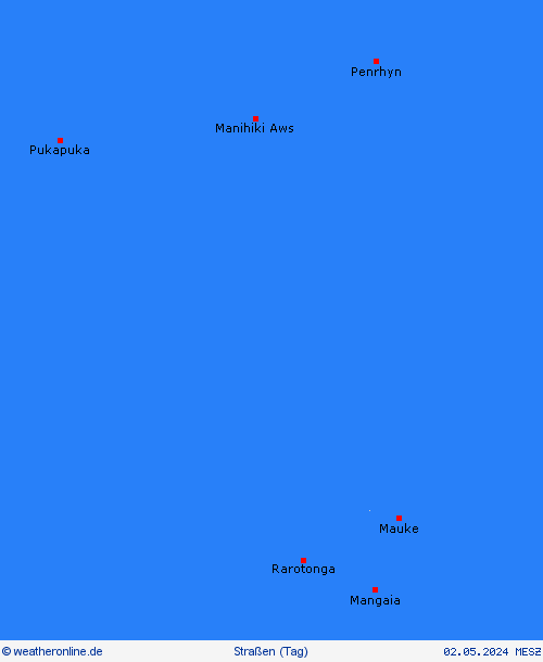 straßenwetter Cookinseln Ozeanien Vorhersagekarten