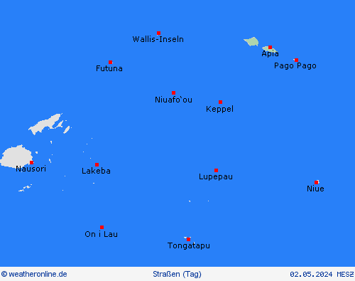 straßenwetter Samoa Ozeanien Vorhersagekarten