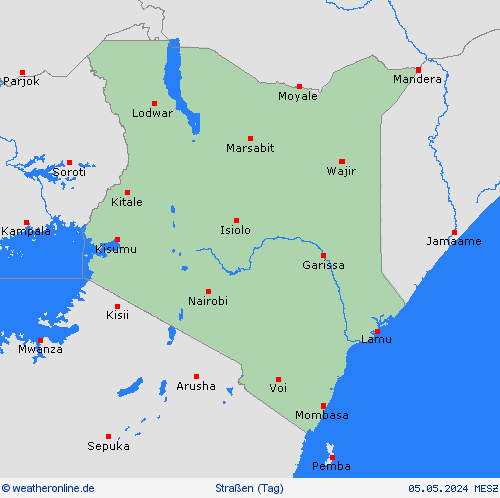 straßenwetter Kenia Afrika Vorhersagekarten