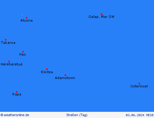 straßenwetter Pitcairninseln Ozeanien Vorhersagekarten