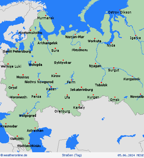 straßenwetter Russland Europa Vorhersagekarten