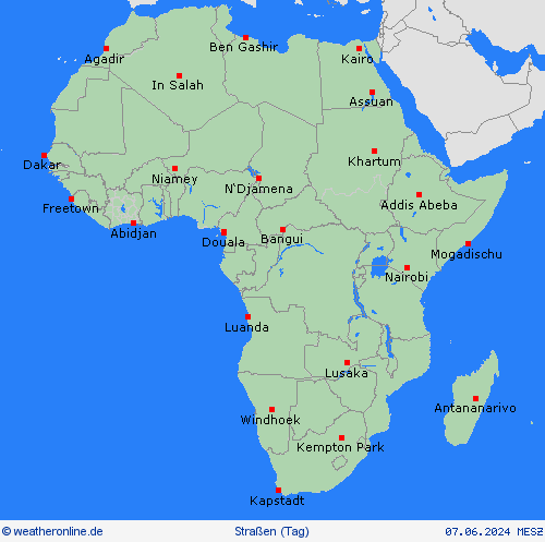 straßenwetter  Afrika Vorhersagekarten