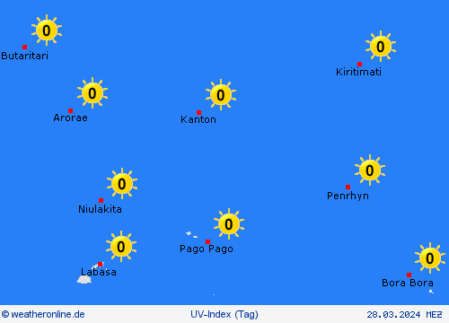 uv-index Kiribati Ozeanien Vorhersagekarten