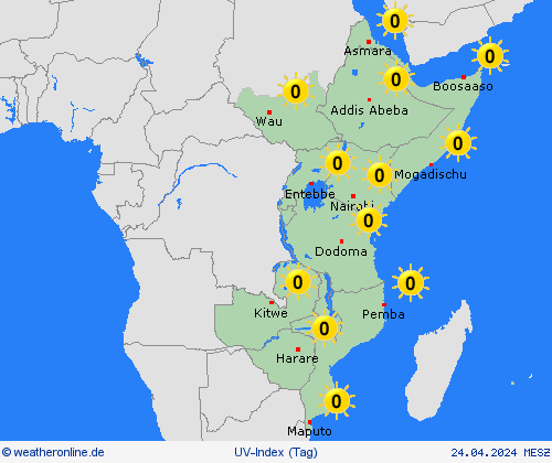 uv-index  Afrika Vorhersagekarten