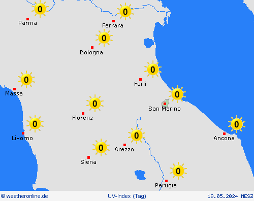 uv-index San Marino Europa Vorhersagekarten