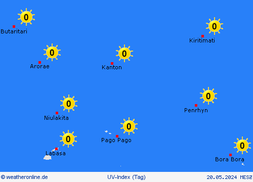 uv-index Kiribati Ozeanien Vorhersagekarten