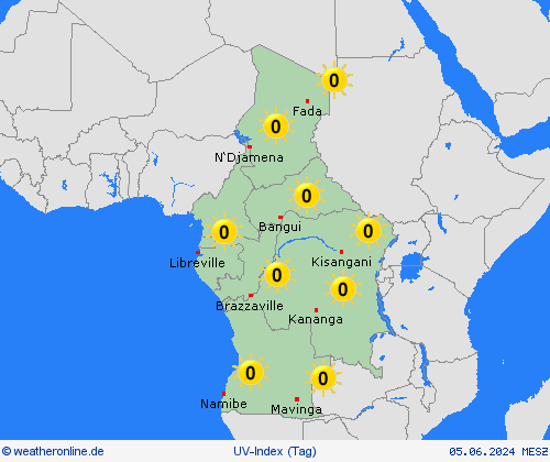 uv-index  Afrika Vorhersagekarten