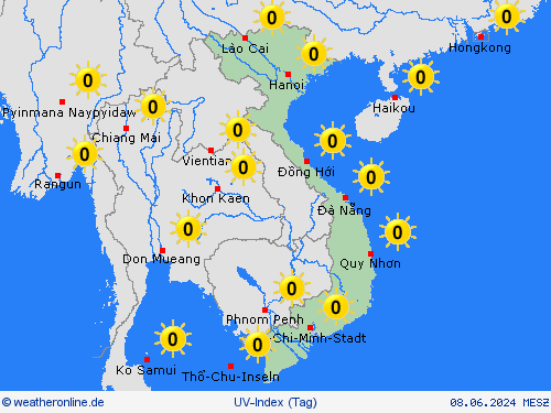 uv-index Vietnam Asien Vorhersagekarten