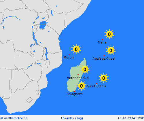 uv-index  Afrika Vorhersagekarten