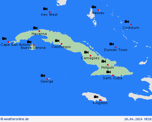 webcam Kuba Mittelamerika Vorhersagekarten