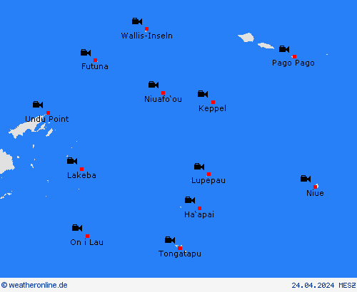 webcam Tonga Ozeanien Vorhersagekarten