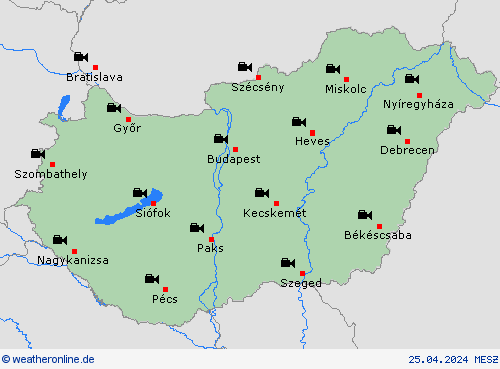 webcam Ungarn Europa Vorhersagekarten