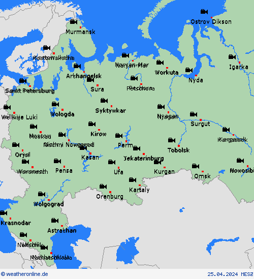 webcam Russland Europa Vorhersagekarten
