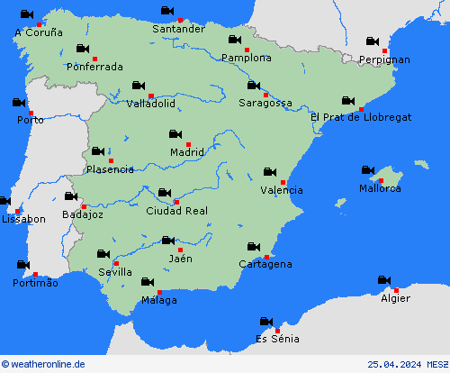 webcam Spanien Europa Vorhersagekarten