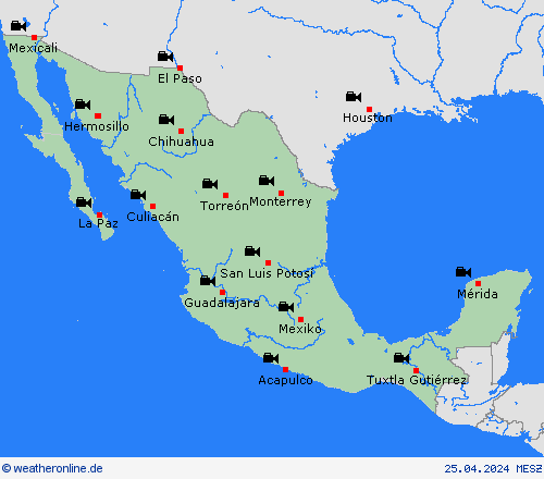 webcam Mexiko Mittelamerika Vorhersagekarten