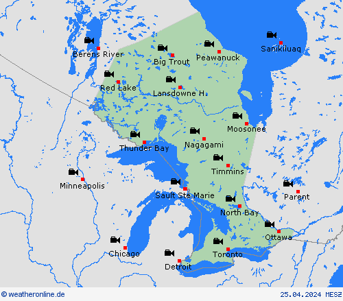 webcam Ontario Nordamerika Vorhersagekarten