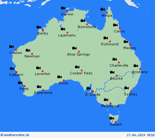 webcam Australien Ozeanien Vorhersagekarten