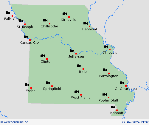 webcam Missouri Nordamerika Vorhersagekarten