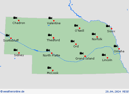 webcam Nebraska Nordamerika Vorhersagekarten