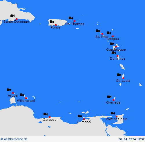webcam Kleine Antillen Mittelamerika Vorhersagekarten