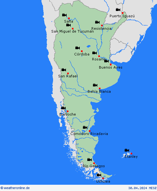 webcam Argentinien Südamerika Vorhersagekarten