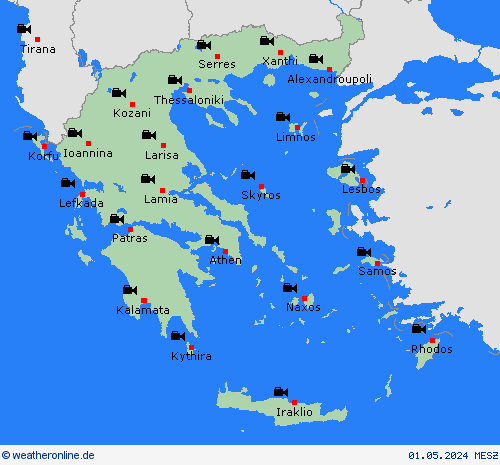 webcam Griechenland Europa Vorhersagekarten