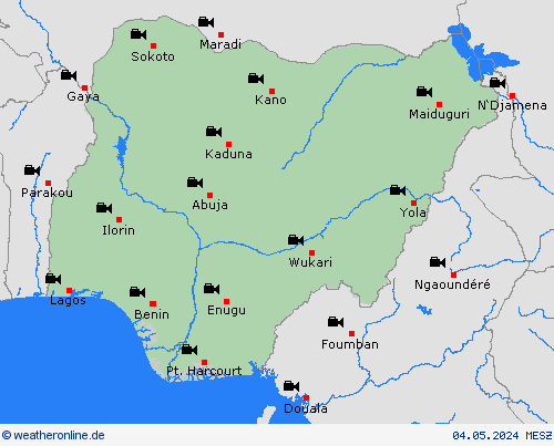 webcam Nigeria Afrika Vorhersagekarten