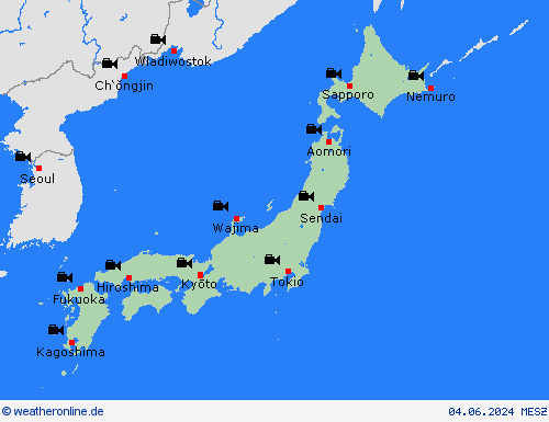 webcam Japan Asien Vorhersagekarten
