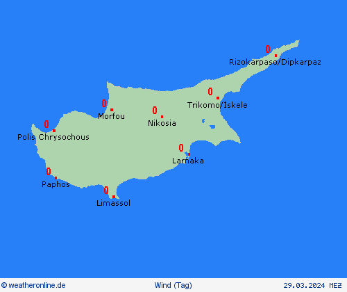 wind Zypern Europa Vorhersagekarten