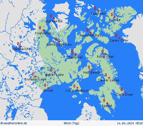 wind Nunavut Nordamerika Vorhersagekarten