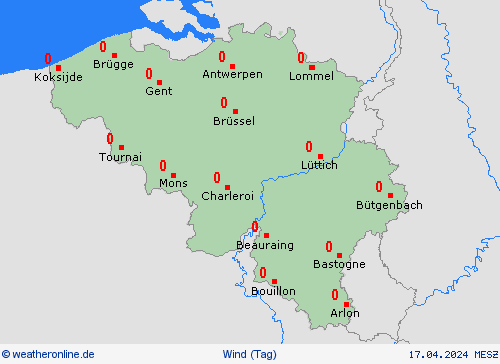 wind Belgien Europa Vorhersagekarten
