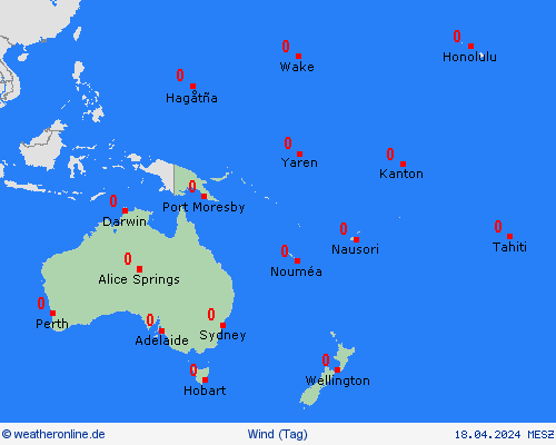 wind  Ozeanien Vorhersagekarten