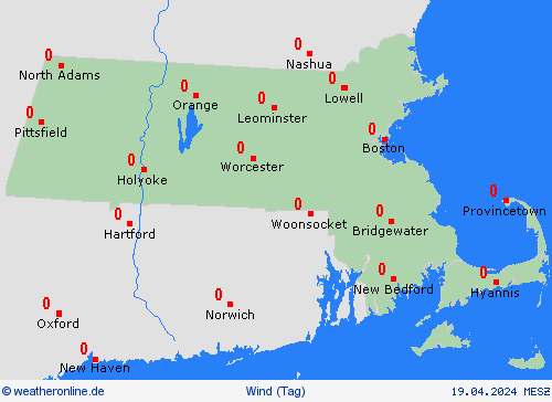 wind Massachusetts Nordamerika Vorhersagekarten