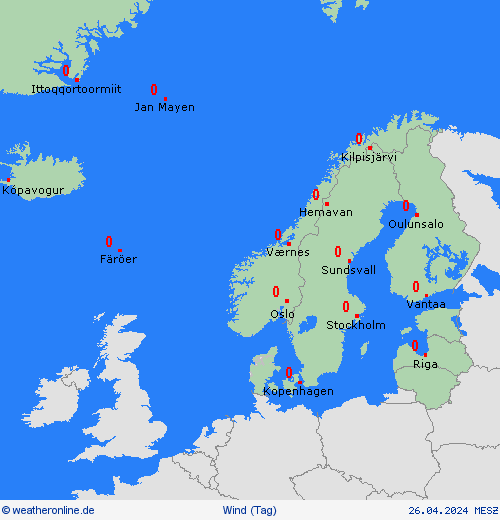 wind  Europa Vorhersagekarten