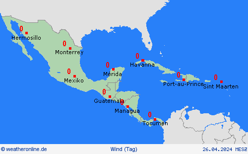 wind  Mittelamerika Vorhersagekarten