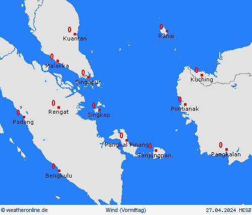 wind Singapur Asien Vorhersagekarten