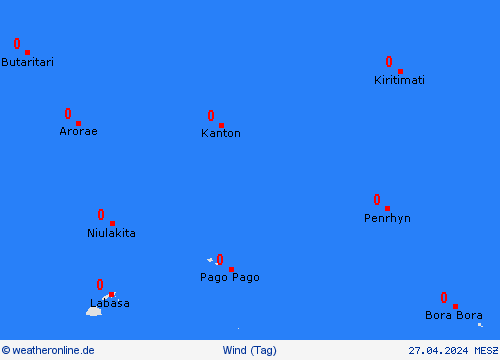 wind Kiribati Ozeanien Vorhersagekarten
