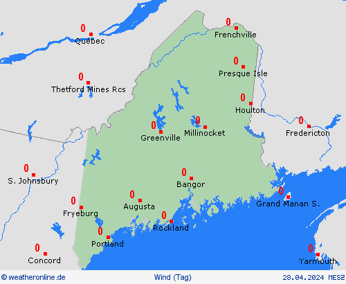 wind Maine Nordamerika Vorhersagekarten