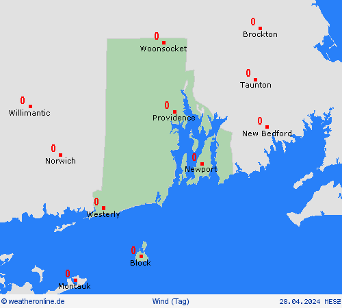 wind Rhode Island Nordamerika Vorhersagekarten