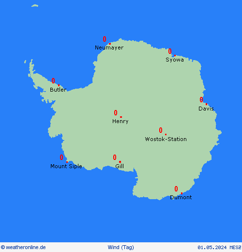 wind Antarktika Antarktika Vorhersagekarten