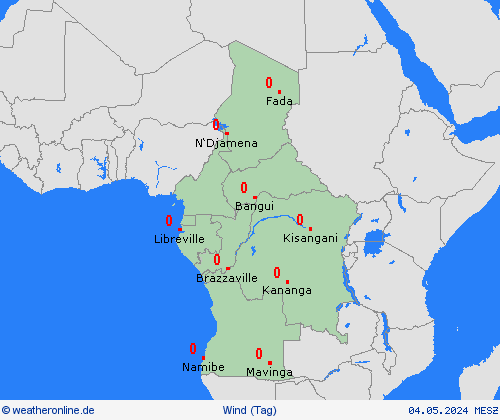 wind  Afrika Vorhersagekarten