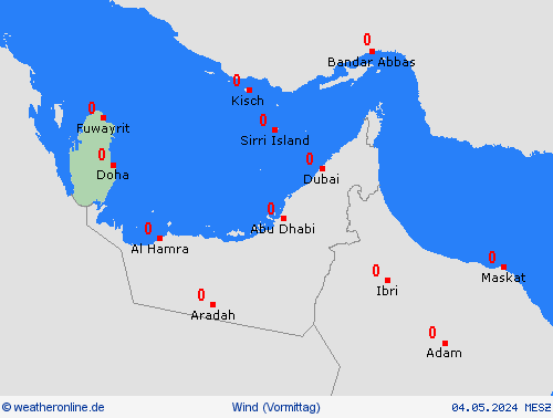 wind Katar Asien Vorhersagekarten