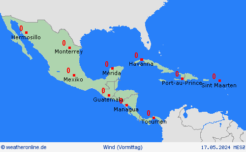 wind  Mittelamerika Vorhersagekarten