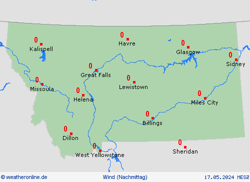 wind Montana Nordamerika Vorhersagekarten